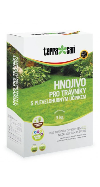 Hnojivo pro trávníky s plevelohubným účinkem